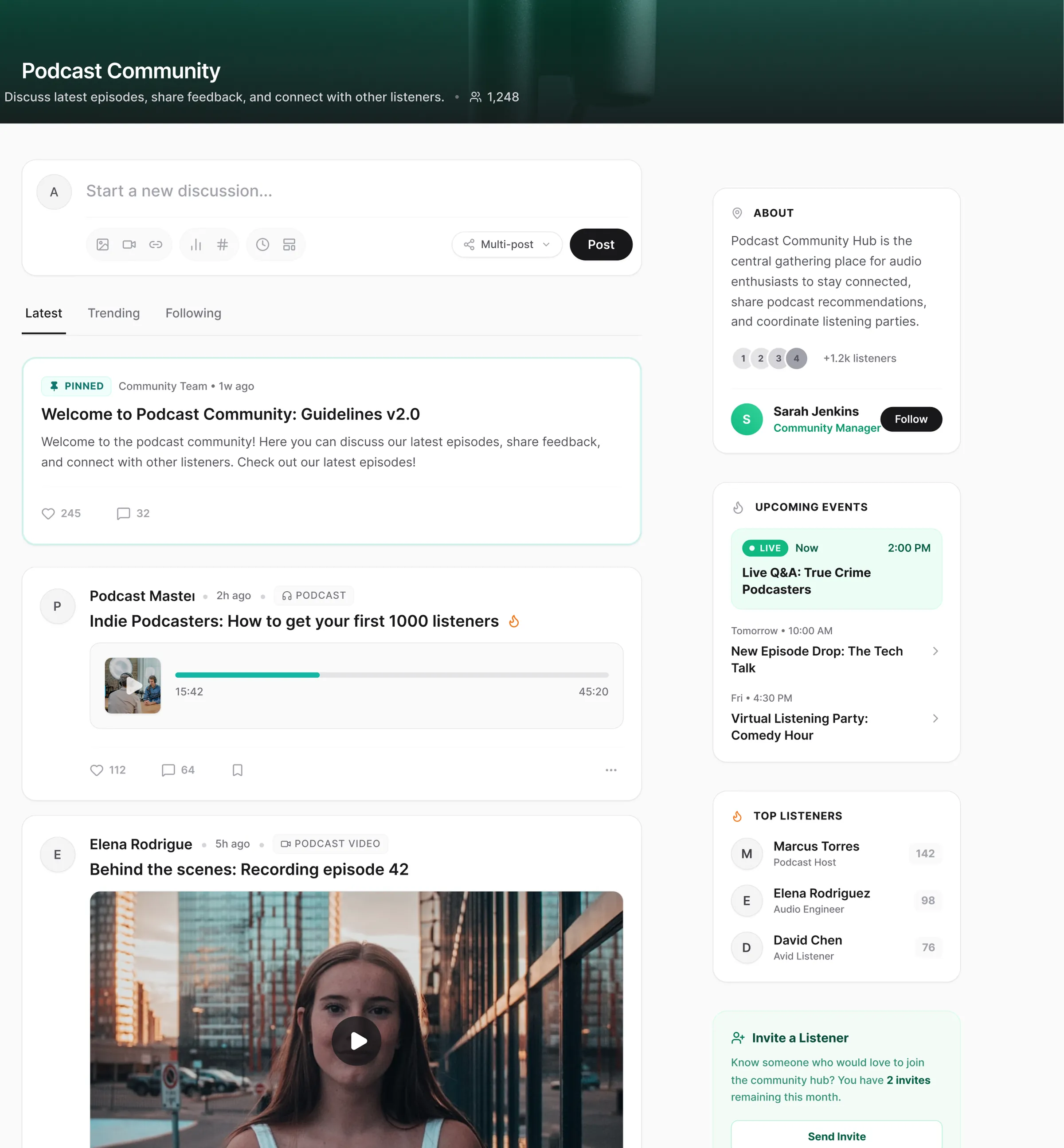 Podcast Community Dashboard